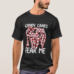 T-shirt Caricature Sucre de canne rayé Noël Funny Candy Ca