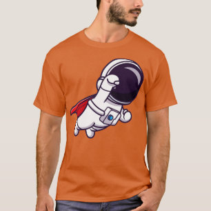 T-shirt Caricature Super Flying Astronaut