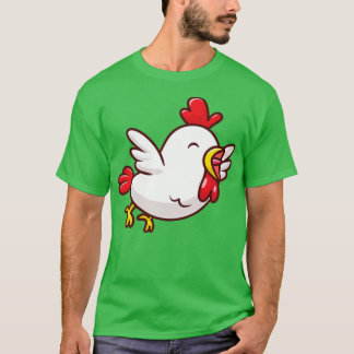 T-shirt Caricature volante au poulet mignon