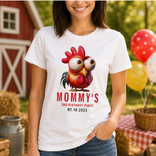 T-shirt Caricatures de Coq Mignon pour une Fête d'annivers