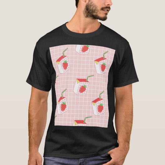 T-shirt Caricatures de Lait de fraise : Motif (Devant)
