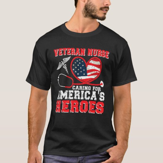 T-shirt Caring Veteran Nurse Veteran Nursing (Devant)