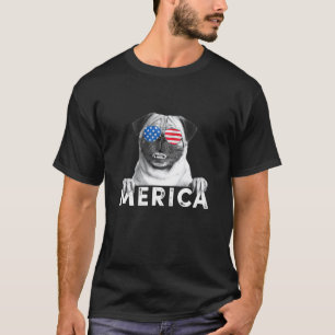 T-shirt Carlin 4 juillet Merica USA Drapeau Américain