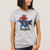 T-shirt Carlin À Cheval D'Un Dinosaure (Devant)