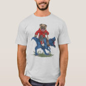 T-shirt Carlin À Cheval D'Un Dinosaure (Devant)