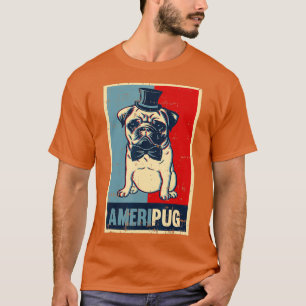 T-shirt Carlin américain Tophat Bowtie 4 juillet USA
