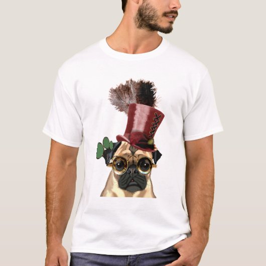 T-shirt Carlin avec chapeau de dessus style Steampunk (Devant)