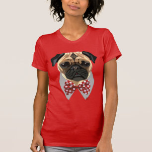 T-shirt Carlin avec Cravate à mâchoire rouge et blanc
