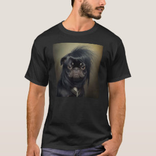 T-shirt Carlin avec Emo Coiffure Mignonne Visage Drôle