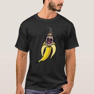 T-shirt Carlin Banana Lazy Halloween Costume mignon chien 