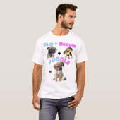 T-shirt Carlin + Beagle = Puggle (Devant entier)