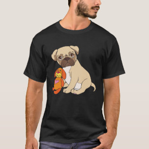 T-shirt Carlin bébé chien Carlin chiot avec jouet