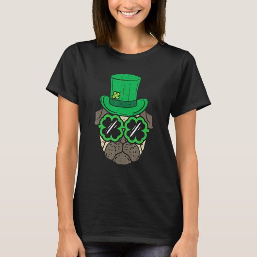 T-shirt Carlin Casquette Leprechaun Shamrock lunettes St p (Devant)