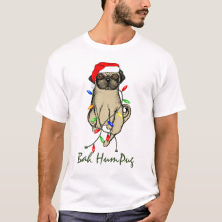 T-shirt Carlin Chien Bah Humpug Funny Noël
