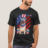 T-shirt Carlin Chien Chien Chien Chien 4 Juillet Patriotiq (Devant)