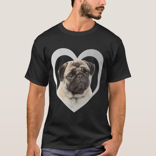 T-shirt Carlin Chien Coeur Mops Carlin 1 (Devant)