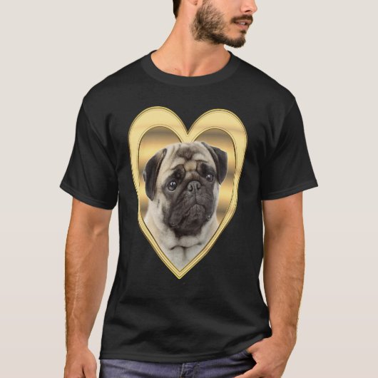 T-shirt Carlin Chien Coeur Mops Carlin 2 (Devant)