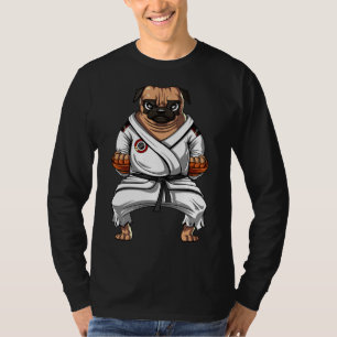 T-shirt Carlin Chien Karate Ninja Martial Arts Animaux