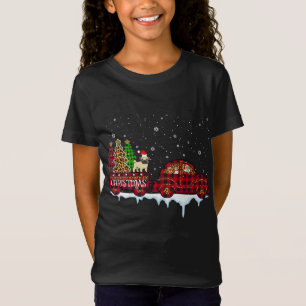 T-Shirt Carlin Chien Noël Rouge Plaid Camion Leopard Père