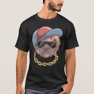 T-shirt Carlin Chien propriétaire Pixel Art