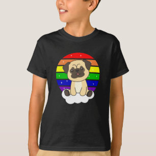 T-shirt Carlin chien Rainbow Parties scintillant Chiens Ka