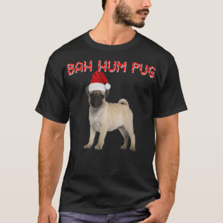 T-shirt Carlin Chien Sucre de canne de Noël Santa Hat Bah