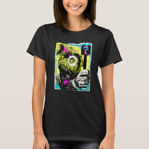 T-shirt Carlin Chien Tee mignon Carlin Pop Art Vintage Gra