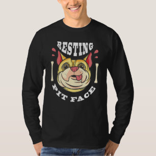 T-shirt Carlin Chien Visage Repose Pit Visage Drôle Amateu
