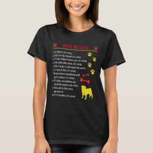 T-shirt Carlin chiot mignonne drôle New0 Règles Lover Cade