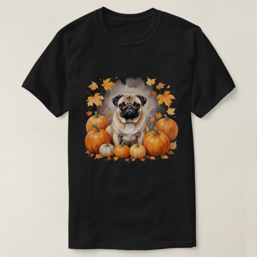 T-shirt Carlin Citrouille Thanksgiving Automne Halloween A (Design devant)