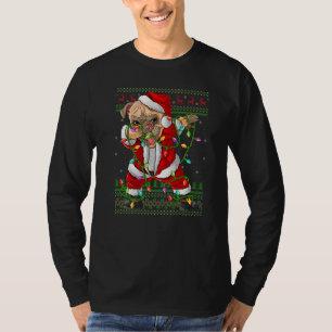 T-shirt Carlin Dabing Chien Xmas Lumières Carlin laid Père