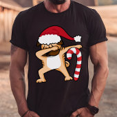T-shirt Carlin Dabing Fêtes de Noël de chien