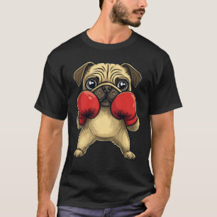 T-shirt Carlin De Chien Habillé Comme Un Boxer Drôle Boxe