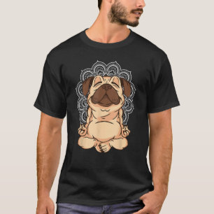 T-shirt Carlin de méditation Chiens Bouddha Zen Yoga Profe