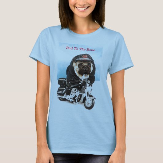T-shirt Carlin Dog Biker T Chemise (Devant)