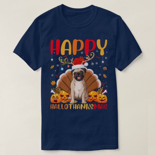 T-shirt Carlin drôle Amoureux des chiens heureux Carlin He (Design devant)