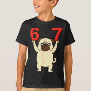 T-shirt Carlin Drôle De Pug 67 Meme Six Sept