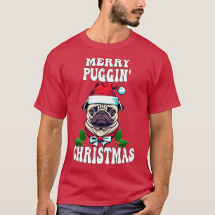 T-shirt Carlin drôle Joyeux Puggin Noël