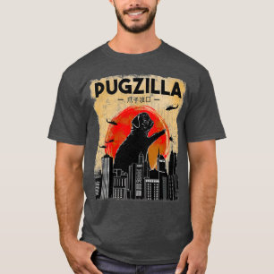 T-shirt Carlin drôle, Pugzilla, Carlin de chien drôle