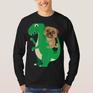 T-shirt Carlin équitation T-Rex Cool Dinosaur Dino Chien H