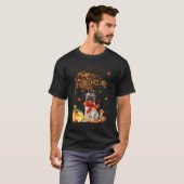 T-shirt Carlin érable Thanksgiving Day mignon chien automn (Devant entier)