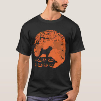 T-shirt Carlin Et Lune Halloween Funny Chien Amant Don fil