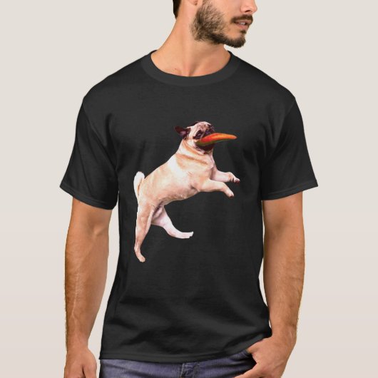 T-shirt Carlin Frisbee Graphisme Lap chiens imprimer Chien (Devant)