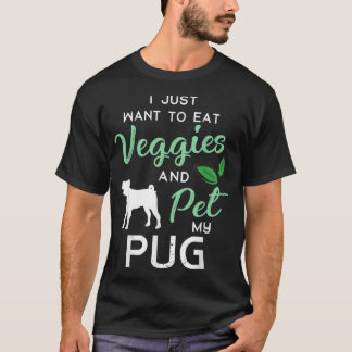 T-shirt Carlin Funny Vegan Amoureux des chiens propriétair