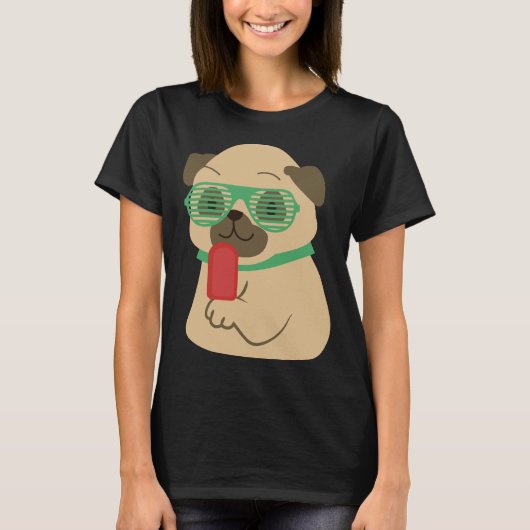 T-shirt Carlin glace mignonne chien de carlin Essential T- (Devant)