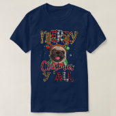 T-shirt Carlin Joyeux Noël Vous tous Pugmas Leopard Reinde (Design devant)
