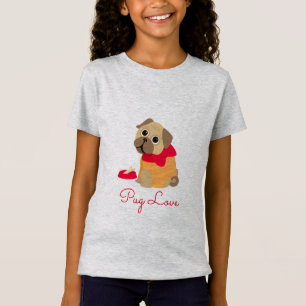T-Shirt Carlin Love mignon chien carlin amoureux des anima