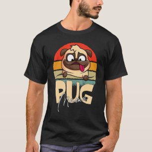 T-shirt Carlin Mama Mignonne Chien Maman Filles Femmes Pré