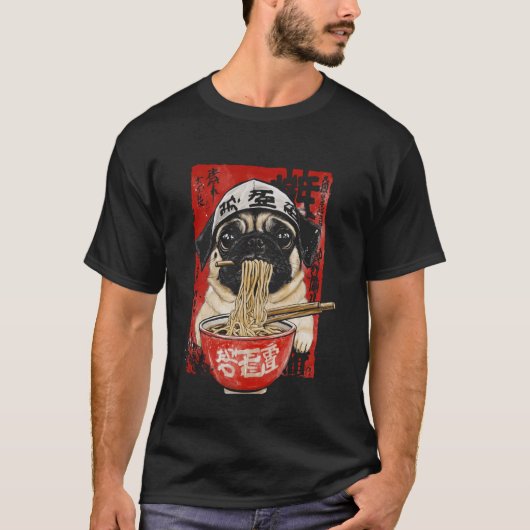 T-shirt Carlin Mangeant des Ramen (Devant)