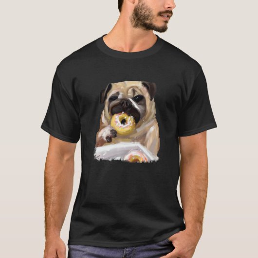 T-shirt Carlin Mangeant un Donut 3 (Devant)